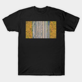 Autumn forest and railway depot top down aerial view T-Shirt